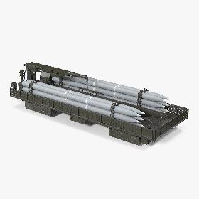 Spare Rockets Containers with Crane 3D